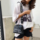 Women PU Leather Shell Wide Shoulder Strap Crossbody Messenger Bag (Black)