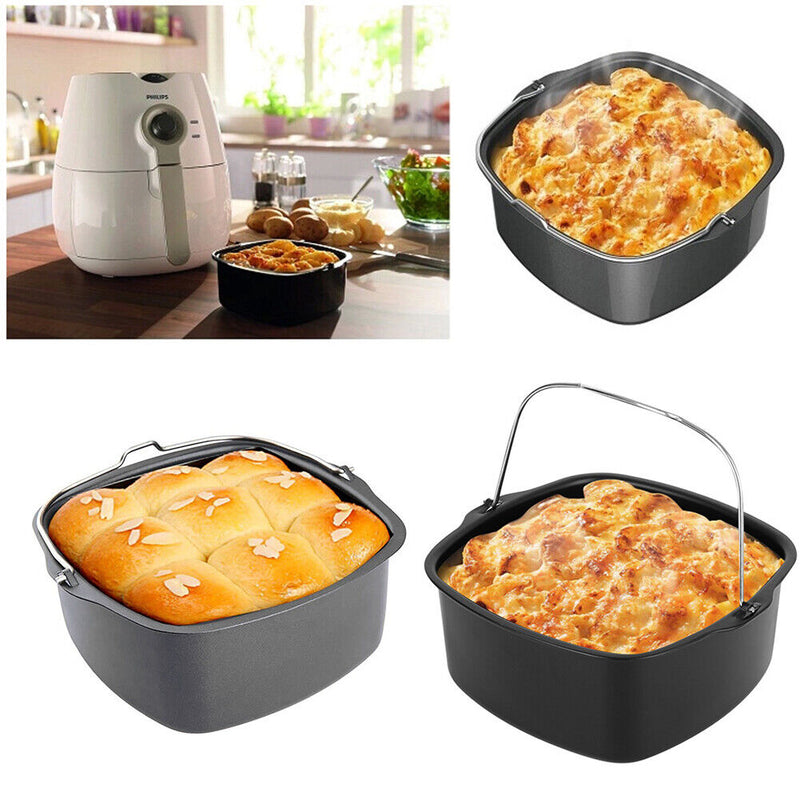 Non Stick Baking Tray Air Fryer Pizza Cake Basket Kitchen Bakeware (8 inch)