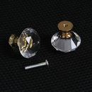 Cupboard Pulls Door Knobs Crystal Glass Knobs Diamond Shape Pull Handle