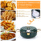 Deep Fryer Pot Stainless Steel Tempura Pot with Thermometer (24cm Green)