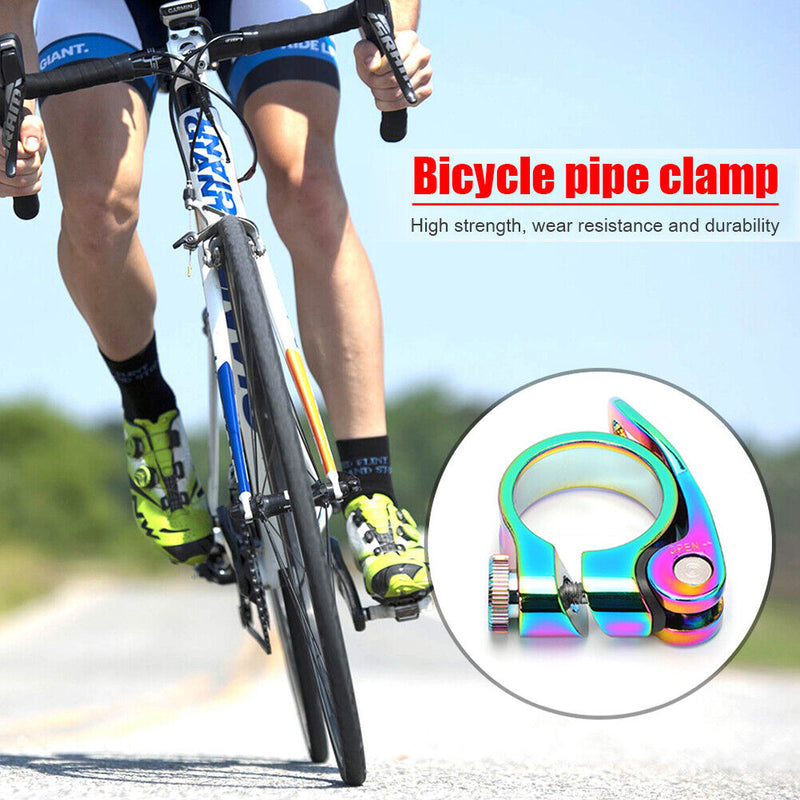 OUO MTB Bicycle Seat Clamp Aluminium Quick Release Seatpost Clip (31.8mm) Newly