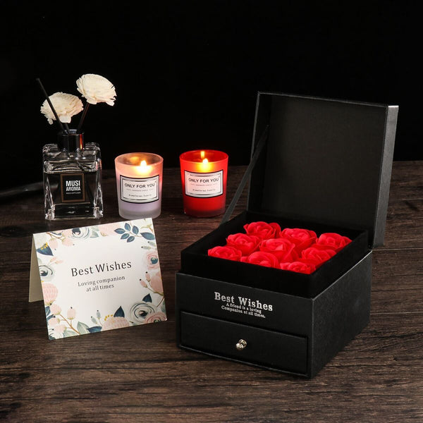with Projection Necklace Handmade Flower Gift Box Eternal Preserved Rose