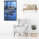 5D DIY Diamond Painting Crescent Lake House Kits Full Square Drill Wall Decor