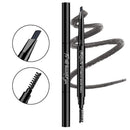 Double-End Waterproof Long-Lasting Eyebrow Pencil Eye Makeup Pens (Grey)