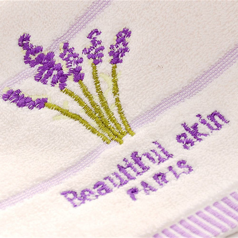 Women Hand Towel Cotton Soft Embroidered Towels Bath Towel Lavender Towel