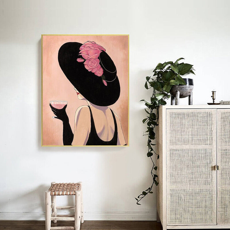 Modern Lady Drawing Frameless DIY Oil Paint by Numbers Canvas Home Decor