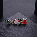 Decor 8Pcs/Set Bell Gift Santa Christmas Tree Xams Snowflake Stud Earrings