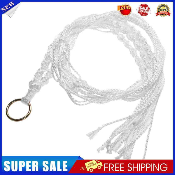 White Plant Hangering Basket Flowerpot Net Holder Gardenpot Lifting Rope