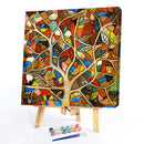 Oil Paint By Numbers Different Color Tree Frameless Picture Craft Kit for Home