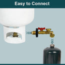 QCC1 Propane Refillable Propane Tank Angle Adapter Pressure Gauge Control Valve.