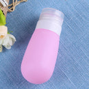 Silicone Refillable Bottle Makeup Liquid Travel Container(Pink)(80ml)