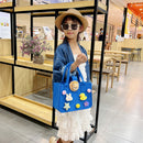 Felt Handbag Totes Kids Cute Cartoon Fabric Top-Handle Shopping Shoulder Bag