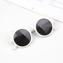Kids Cute Sunglasses Cat Ear Girl Boys UV Protection Eyeglasses (White)