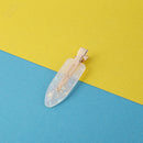 Acetate Leaves Seamless Hair Clip Girls No Bend Crease Bangs Clips (White) Newly