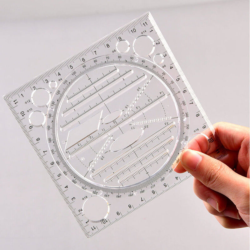 Rotating Drawing Ruler Student Mathematical Stereo Geometry Art Design Template