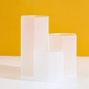 3 Lattices Makeup Brush Storage Box Cosmetics Pen Holder Organizer (White) Newly