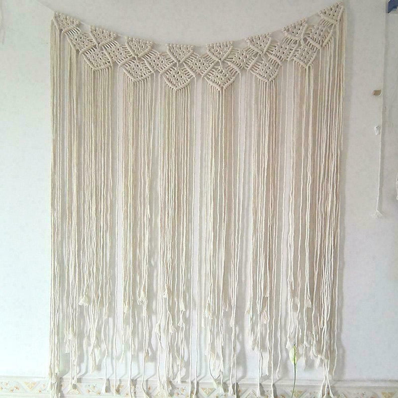 Nordic Hand-woven Tapestry Macrame Curtain Backdrop Hanging Decoration Wall G9U9