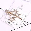 Star Pentagram Korean Headwear Rhinestone Crystal Hair Clip Metal Hairgrip