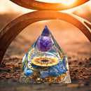 Orgonite Pyramid Amethyst Peridot Healing Crystal Energy Orgone Crafts (C) Newly