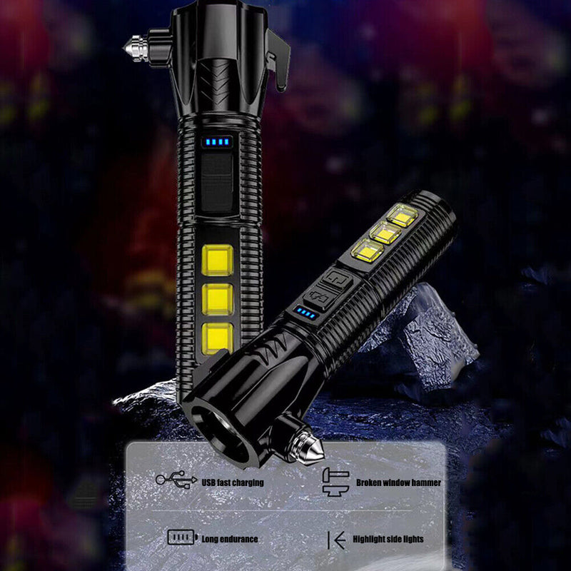 1200mAh 300lm Safety Hammer LED Flash Camping Lights Outdoor Hiking Flashlight