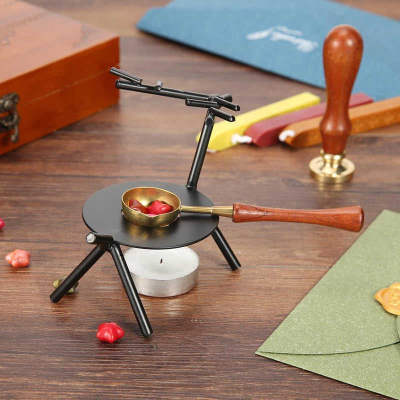 Retro Deer Shape Wax Seal Stamp Wood Frame Fire Wax Melting Waxing Furnace Stove