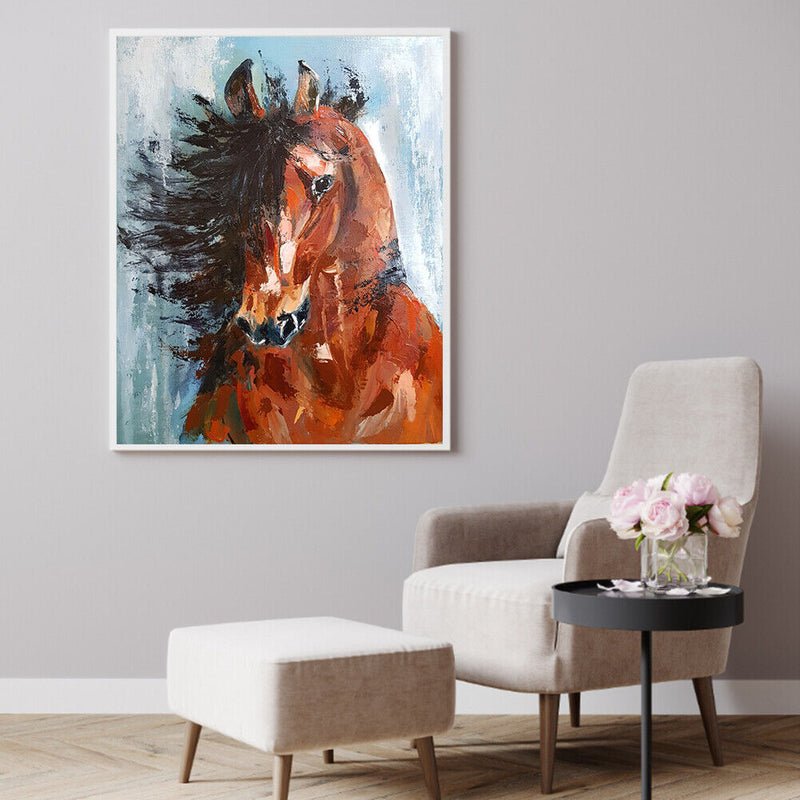 Fine Horse Oil Paint By Numbers Kits DIY Canvas Wall Picture Craft Home Decor