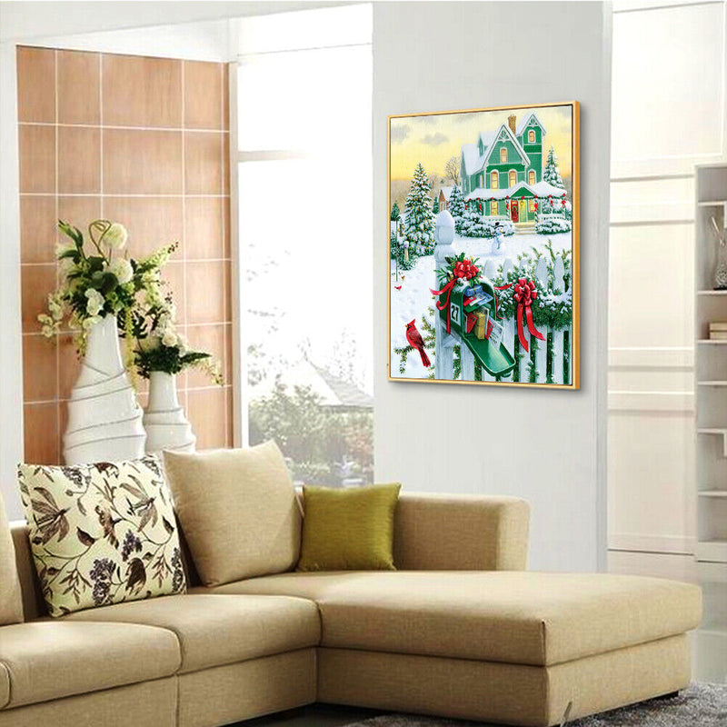 DIY Full Square Drill Snow Scenery 5D Diamond Painting Cross Stitch Mosaic Kits