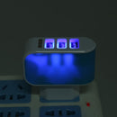 3USB EU Plug LED Mobile Phone Charger Multi-Head Travel Charger(2A)(Blue)