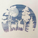 Metal Cutting Die CHRISTMAS TREES AND DEER SCENE Scrapbooking NICE G6N0