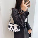 Retro Women Animal Pattern Print Underarm Shoulder Bag Small Handbags (Cow)