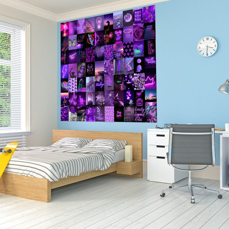 Wall Collage Kit 70 Pack Aesthetic Postcards Pictures Collages (Purple) Newly