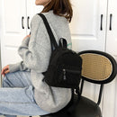 Female Preppy Style Lamb Wool Backpack Women Winter Solid Color Mini Rucksacks