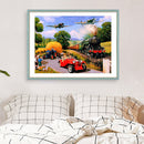 Full Round Diamond Painting DIY Kit Farm Truck 5D Rhinestone Mosaic Art Picture