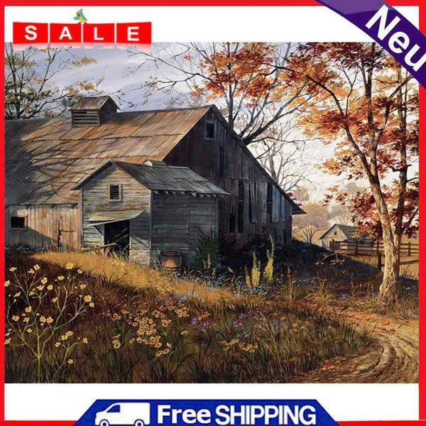 5D DIY Diamond Painting Kits Full Round Drill Autumn House Mosaic Picture Crafts