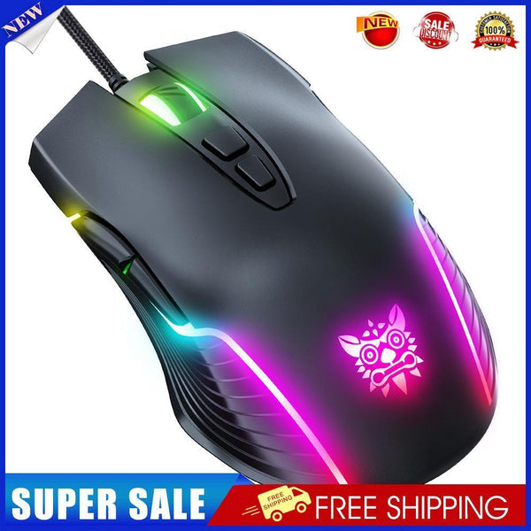 ONIKUMA CW905 USB Wired Mouse Non-Slip 6-Gear Adjustable RGB Mouse (Black)