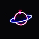Elliptical Planet Shaped Sign Neon Lamp LED Dual Use Night Light Decor (C) Newly