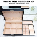 Jewelry Velvet Box with Lock Travel Earring Organizer Storage Case (Black)