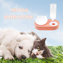 2 in 1 Pet Cat Feeder Bowl Automatic Drinking Water Dog Bowl (Orange Pink) Newly