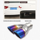 Car Dual Exhaust Tip Rolled Edge Slant Cut 3 inch ID Inlet (Burnt Blue) Newly