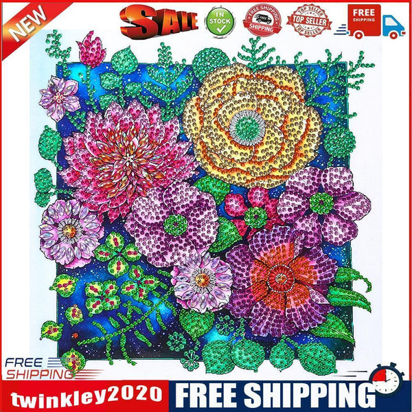 5D Part Special Shaped Drill Crystal Diamond Painting Flower Kit Art Craft