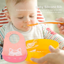 Silicone Baby Bib Waterproof Towel Newborn Feeding Saliva Aprons with Pocket