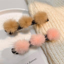 Accessories Headwear Double Layer Hairpins Pompom Braid Hair Pins Hair Clips