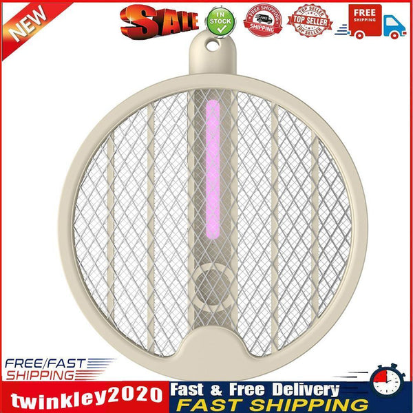 Mosquito Swatter Killer UV Night Light Foldable Flies Insect Trap (Beige) Newly