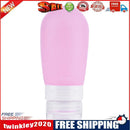 Silicone Refillable Bottle Makeup Liquid Travel Container(Pink)(80ml)