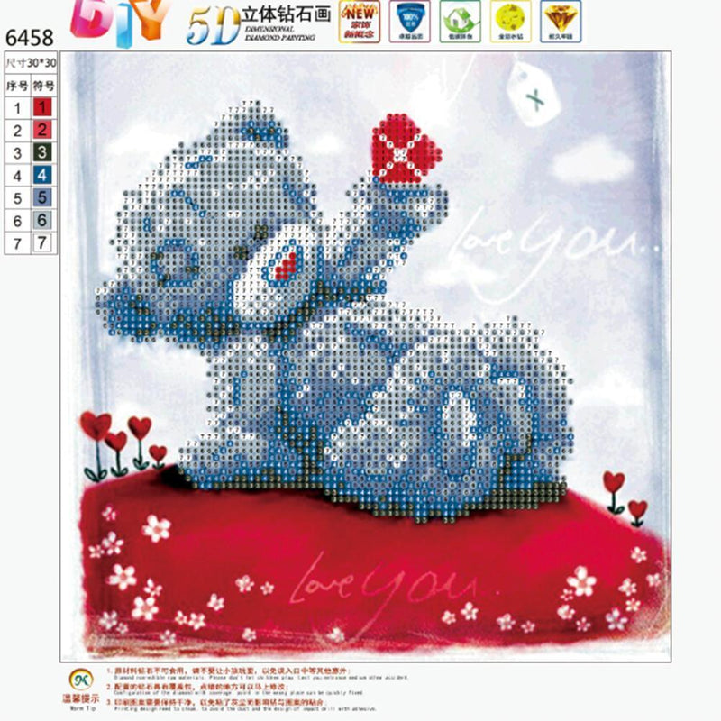 DIY5D Heart Bear Diamond Embroidery Painting Cross Crafts Stitch Home Decor
