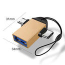2 in 1 Type-C Micro USB Male to USB3.0 Female Converter Connector OTG Adapter