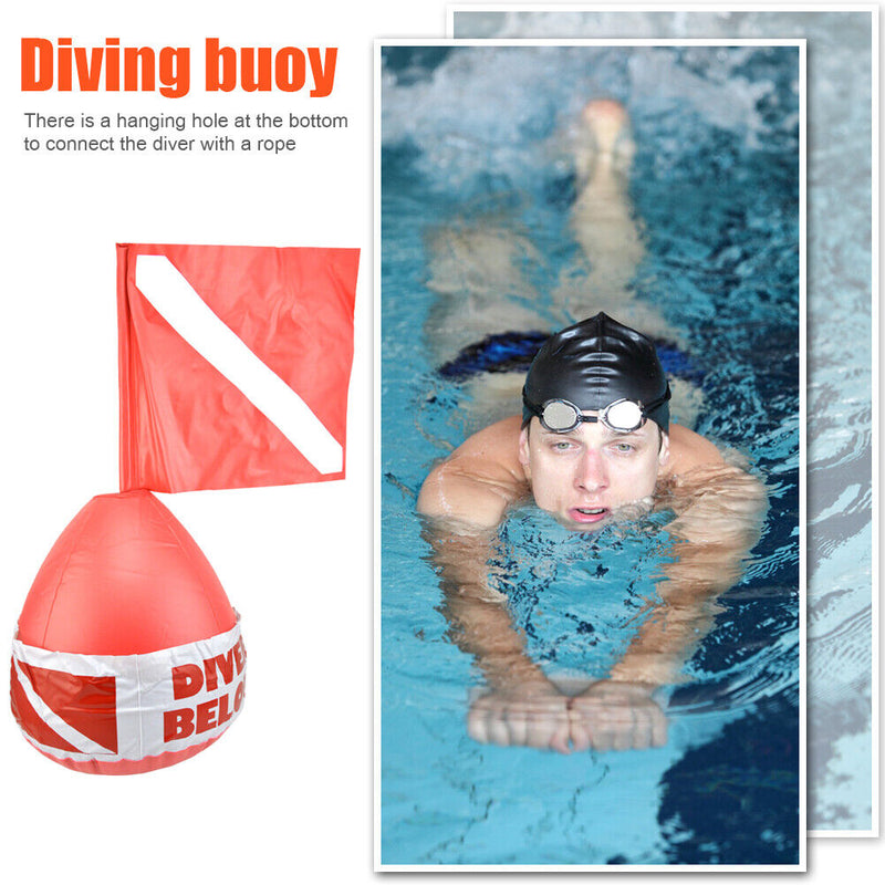 PVC Floating Buoy with Dive Flag Scuba Diving Flag Surface Marker Buoy Sign