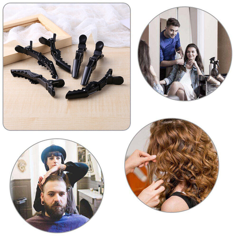 6pcs Alligator Hair Clip Grip Clamps Women Girls Styling Hairpin (Black) Newly