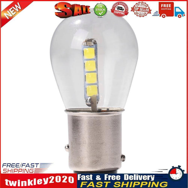 LED Bulb 1157 BAY15D 3030 SMD Glass Turn Signal Brake Light Bulb (White) Newly