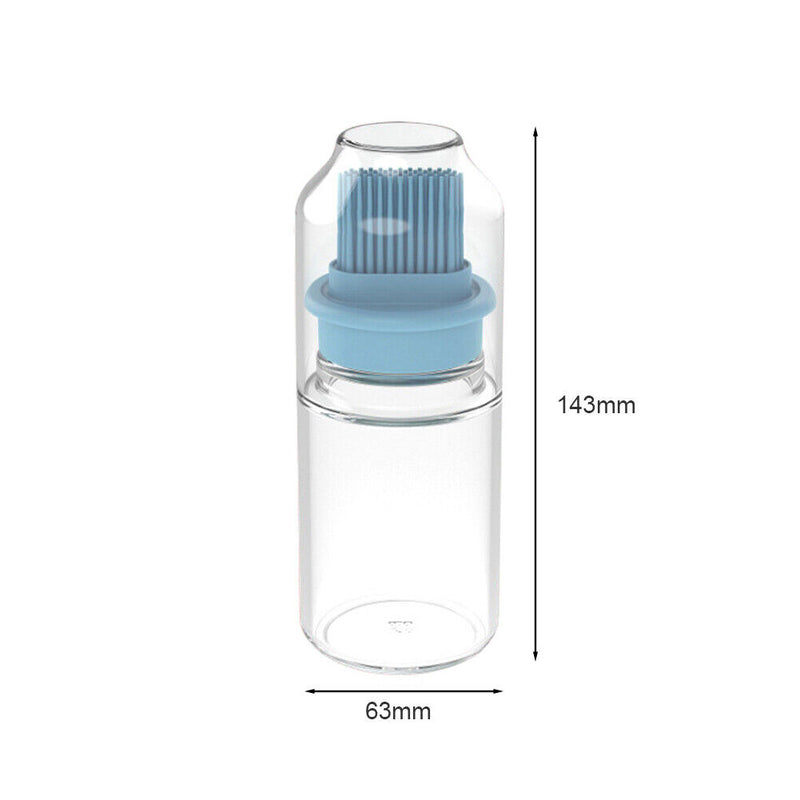 Portable Oil Bottle with Brush Barbecue Baking BBQ Liquid Gadgets (Blue)